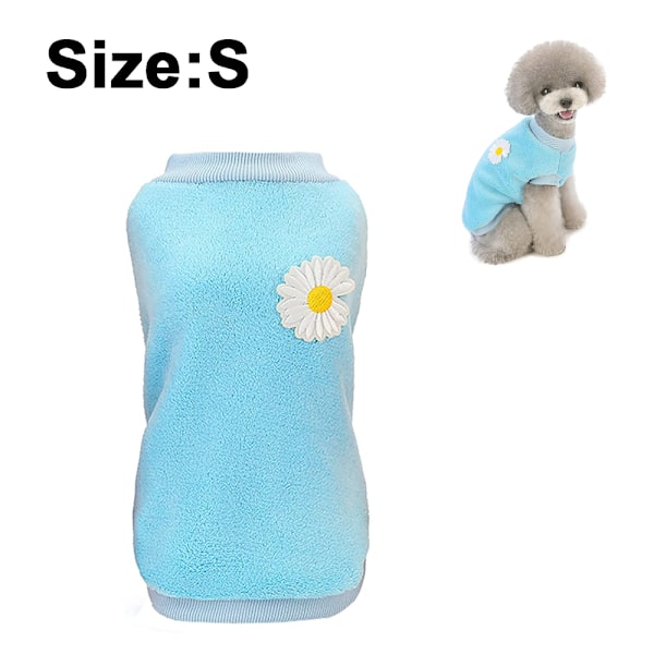 Hundetrøje Hundetøj Fleece Hund Ulden Trøje Vinter Varmt Sweat Shirt Blomst Pyjamas Fleece Trøje
