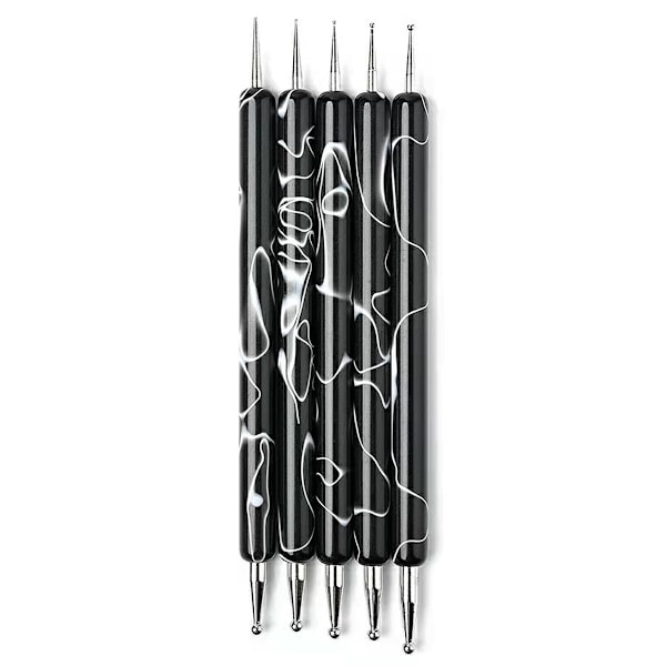 Nagelkonst Stipplingverktyg Spårpenna, Präglings Penna med Dubbel Storlek Bollspets, Nagel Stippling Verktyg, Överföring, Spår