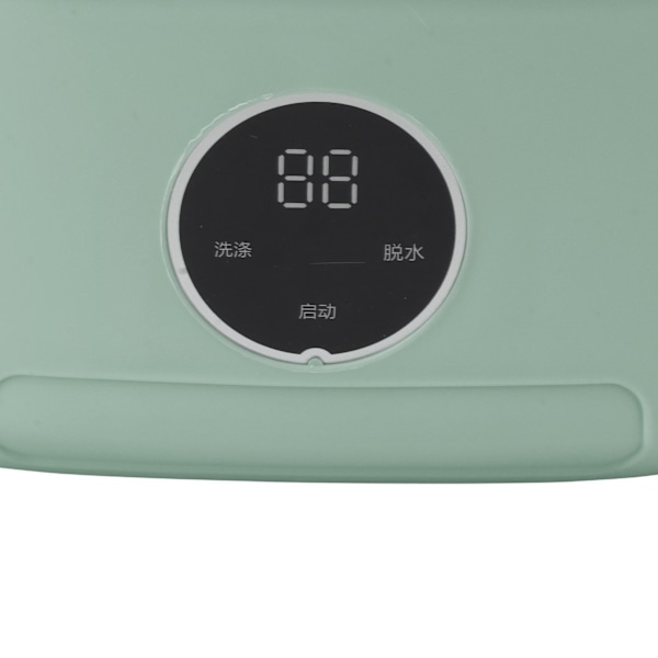 Bærbar Vaskemaskin med Foldsbar Design, Full Automatisk Mini Vaskemaskin med Digital Skjerm og Avløpsrør for Undertøy 100‑240V 8L Grønn EU-Plugg
