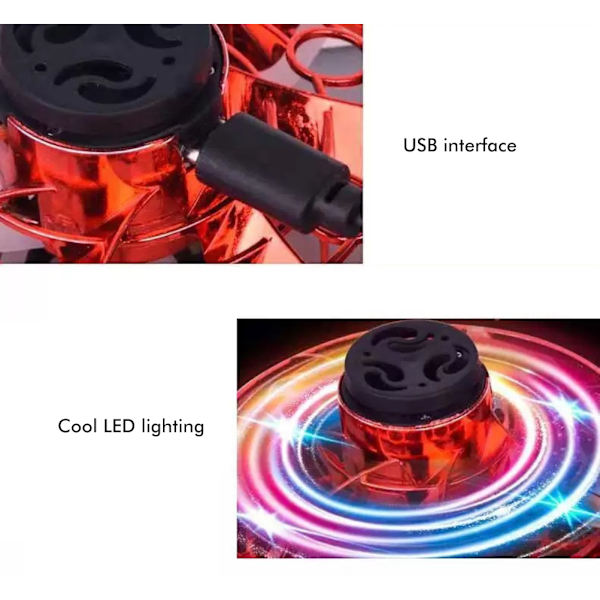 Mini UFO Flygende Ball Leke for Barn Roterende LED Lysende Drone Leke Fingertupp Avspennings Flygende Leke