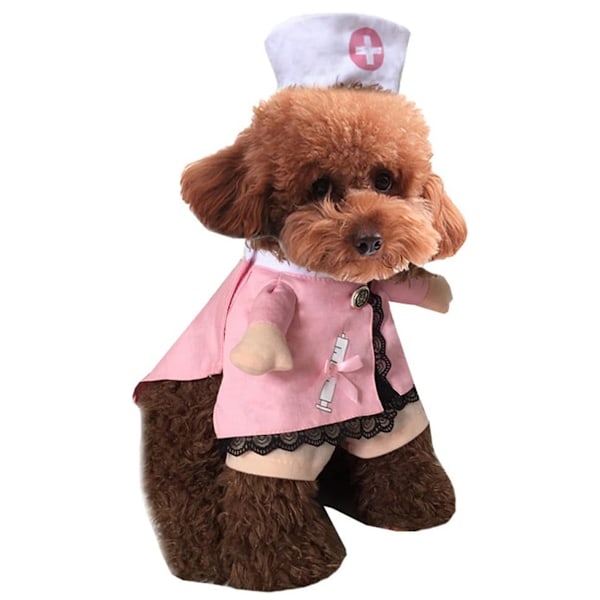Halloween Kostume til Hund og Kat - Sygeplejerske Kostume, Jeans til Hund, Sjove Tøj til Kat, Uniform