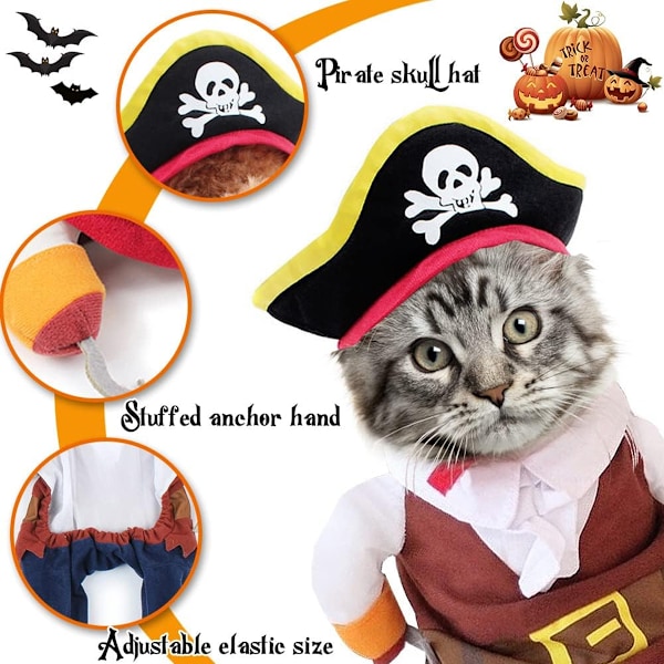 Husdjur Hund Kostym Pirates of The Caribbean Styl Hund Jeans Kläder Katt Rolig Apperal Outfit Uniform