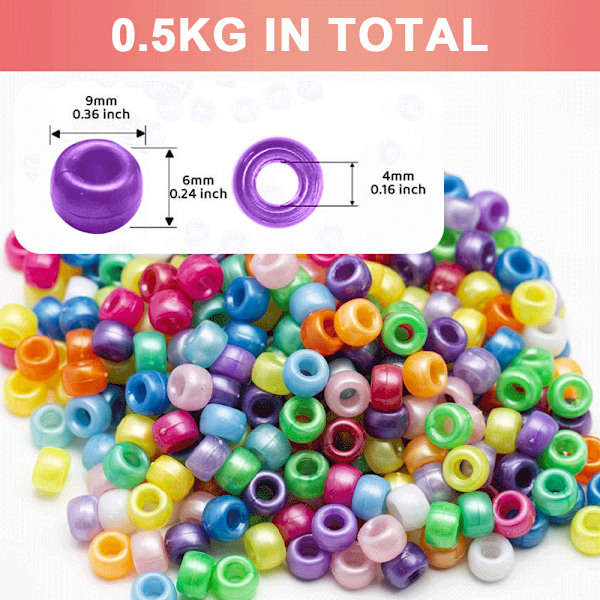 Flerfärgade Pärlor Runda Blandade 6 x 9mm, för Att Göra Armband, Halsband & Smycken, Skolkonst & Hantverk