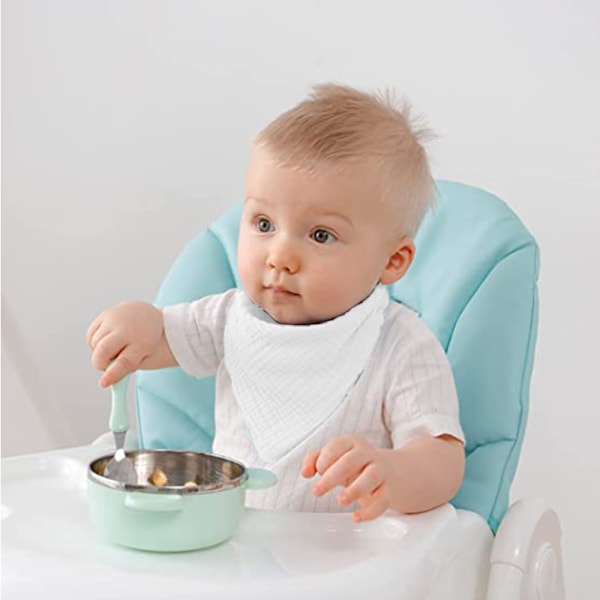 Babyhaklappar 10-pack, Bandana-stil, Bomullsmaterial, Unisex för Pojkar och Flickor, 10 Unika Färger för Tandspottning och Drool