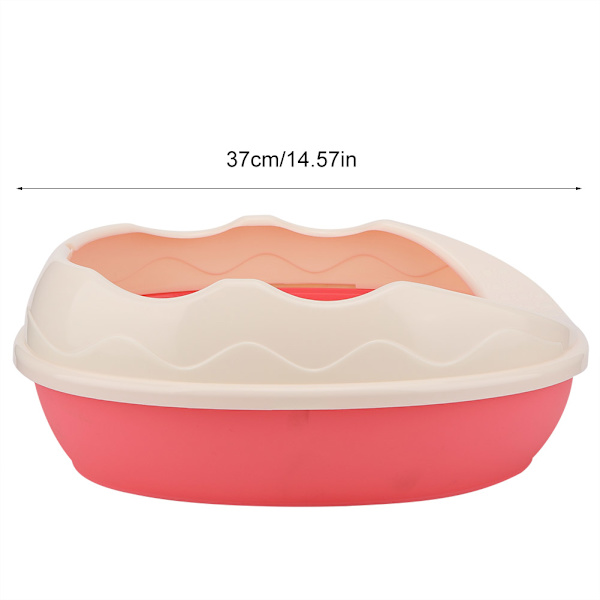 Plastkattsandlåda med Halvsluten Design, Spillskyddande, med Skovl (Rosa)