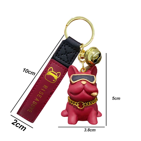 3D Bulldog Nøgleringe Søde Hvalpe Nøglering Charms til Hundelsker Kvinder Børn