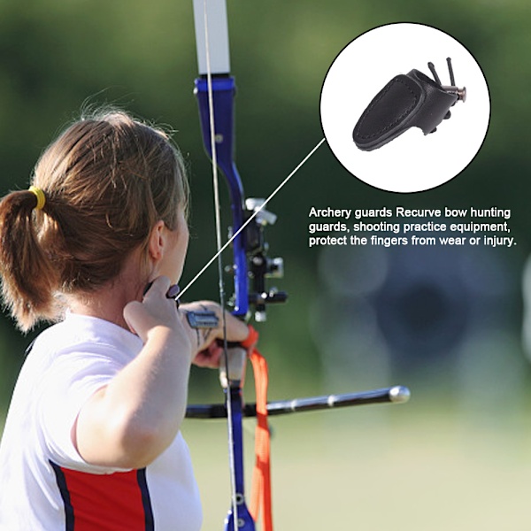 Blød Læder Tommelfinger Ring Bueskydning Fingerbeskytter Recurve Bue Fingerbeskytter Traditionel Buebeskytter Skydehandsker