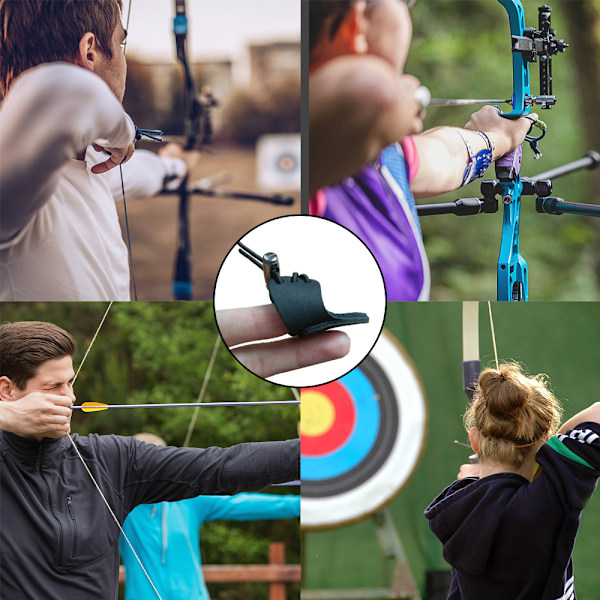 Blød Læder Tommelfinger Ring Bueskydning Fingerbeskytter Recurve Bue Fingerbeskytter Traditionel Buebeskytter Skydehandsker