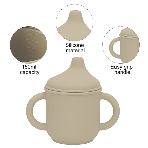Silikon Sippy Cup og Treningskopp for Baby - Myk Tut og Håndtak - Uknekkelig - Lett å Gripe