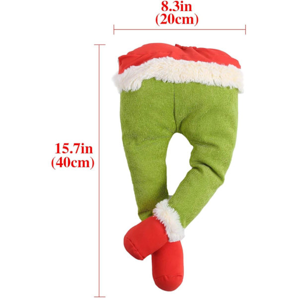 Kropspynt Stjålet Jul Burlap Julekrans Dekorationer Burlap Pose-able Plush Ben til Træpynt (Elf Arm)