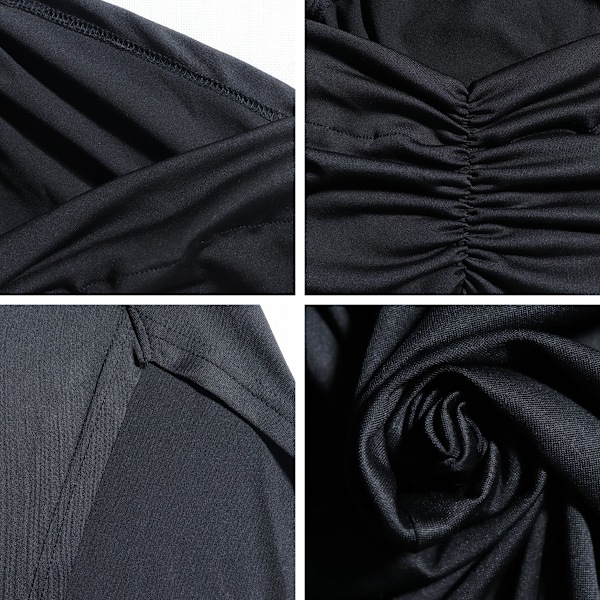 Maxiklänning för kvinnor, enfärgad, med bröstomslag, öppen rygg, elegant, avslappnad, streetwear, festkläder, damkjol