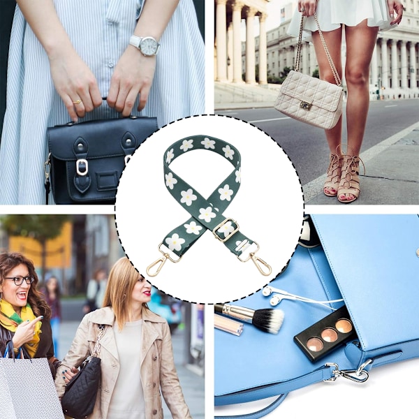 Bred Taske Rem Skulderrem Justerbar Udskiftning Crossbody Canvas Taske Håndtaske Punge