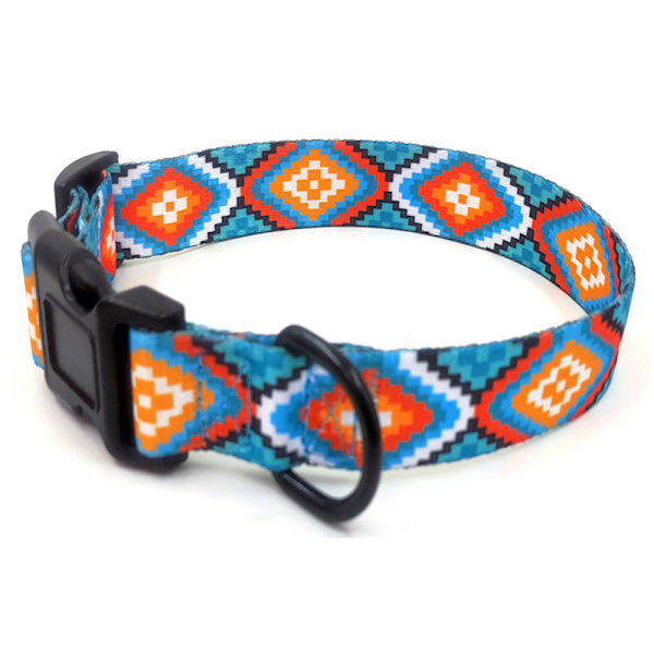 Halsband och koppel set för hund, justerbart mjukt halsband personligt med snabbspänne