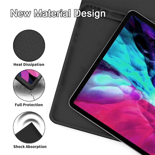 Tangentbordsfodral Trådlöst tangentbordsskydd med pennhållare Tangentbordsfodral för ipad 11-tums Pro/10,9 Universal [2021/2020/2018]