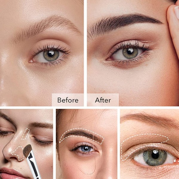 Ultratunn platt huvudborste för makeup, tillverkad av fiberhår