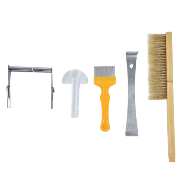 6 stk./sæt Biavl Starter Kit Biavl Ryger Rammegreb Afkapningsgaffel Biavl Foderbørste Skraber Værktøjer