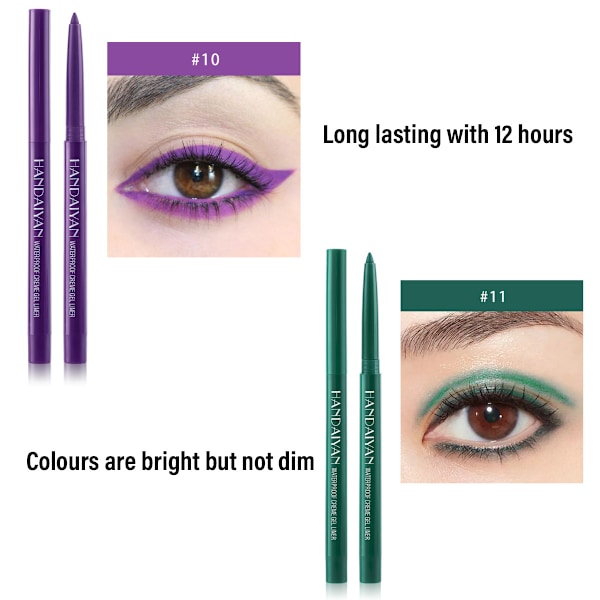 6 Färger Vattentät Ögonpenna Set Matt Långvarig Eyeliners Ögonmakeup Pennor, Retraktila