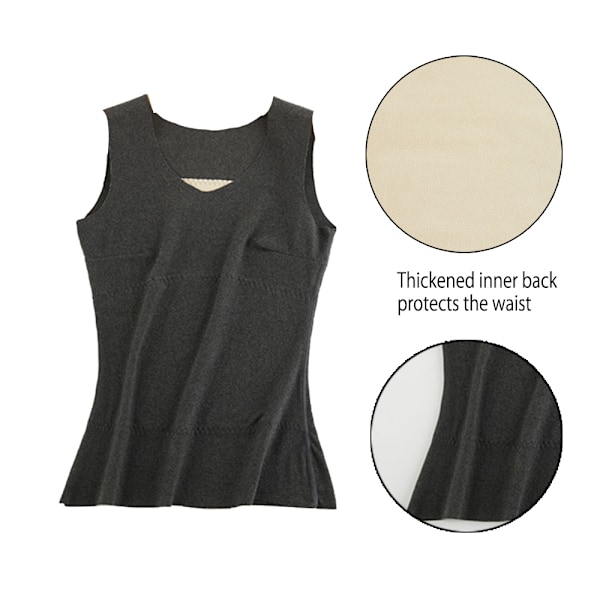 Naisten Termiset Tank Topit, Scoop Neck Fleece Camisole Hihattomat Alusvaatteet Lämmin Pohjakerros