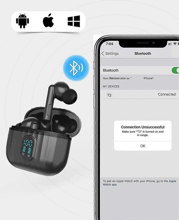 Trådlösa hörlurar för Acsergery-telefon In-ear-hörlurar Bluetooth 5.1 True Wireless-öronsnäckor present