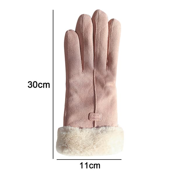 Varma vinterhandskar pekskärm mode vindtäta handskar för flickor pink