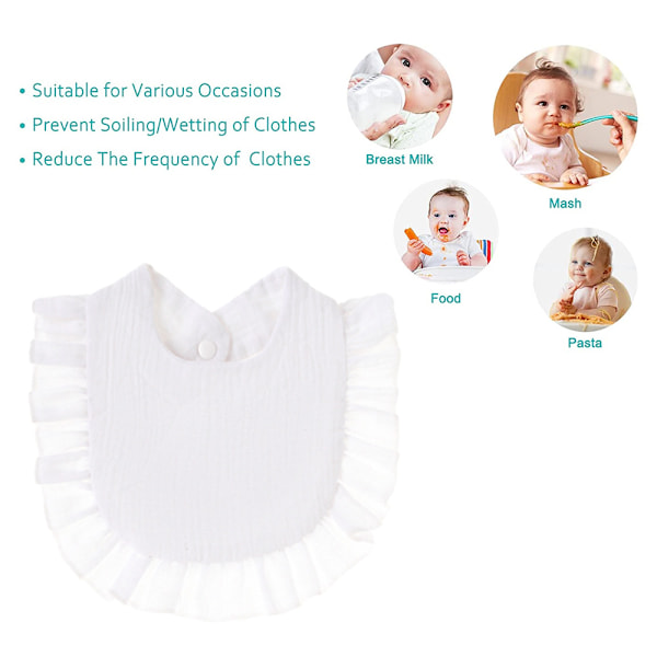 Baby Muslin Bandana Smekke for Jenter og Gutter Justerbare Baby Smekker Sett 6 stk for Tenner og Spytting Multi-Bruk Sjal Smekker