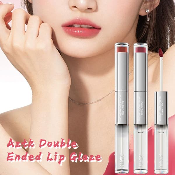 Aztk Dobbeltsidet Lipgloss Glans Spejlglans Læbestiftolie Langtidsholdbar Makeup 07 1.7g + 1.7g