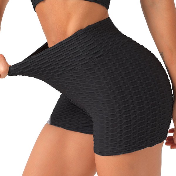 Women's sports shorts High waist bubble texture tight buttock