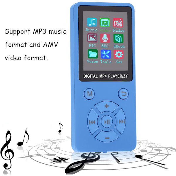 Mini LCD-näyttö MP4-mediasoitin tukee 32G TF-korttia, erittäin ohut MP4-soitin FM E-kirjalla