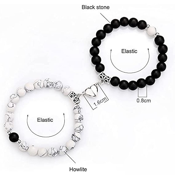 Matchande par armband för par pojkvän hjärta magnet ömsesidig attraktion evig kärlek