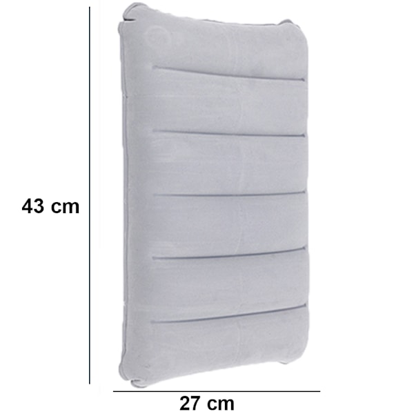 Uppblåsbar Kudde, 2-pack Komprimerbar Kudde Bekväm Uppblåsbar Kudde med Flockning för Sovning Ergonomiskt Nacke- & Ländryggsstöd för Camping Kontor