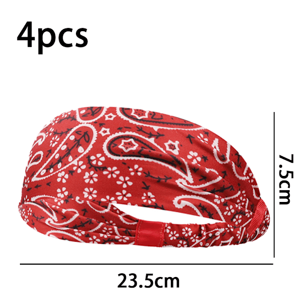 Bredda Hårband för Kvinnor, Boho Bandeau Hårband, Träningshuvudband, Stretchiga Hårband som Inte Glider