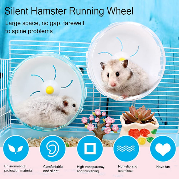 Tyst Hamsterhjul, Hamsterleksaker för Hamsterbur, Mute Spinner Träningshjul för Små Hamstrar, Gerbiler eller Möss