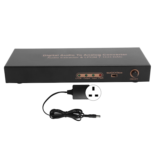 HD Multimedia Interface 4K Videokonverter LPCM 7.1CH Digital Audio Extraktor Adapter UK-kontakt 100‑240V