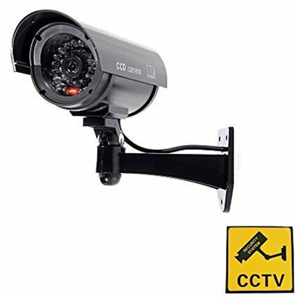 Dummykamera CCTV Säkerhetsövervakningskamera Simuleringsröd IR-LED Simuleringskamera för Utomhus Inomhus