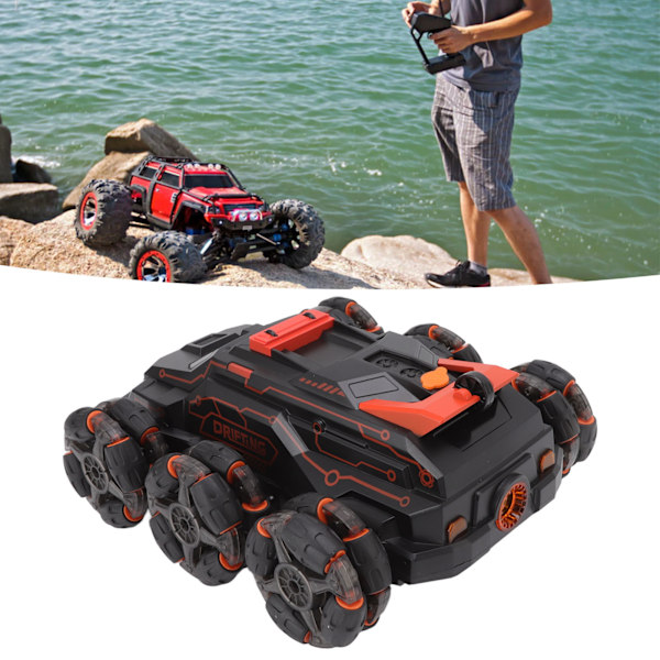RC Stuntbil 2.4G Gesterstyrning 360 Graders Rotation Dubbel Fjärrkontroll Svingarm 6 Hjul RC Off Road Stuntbil Orange