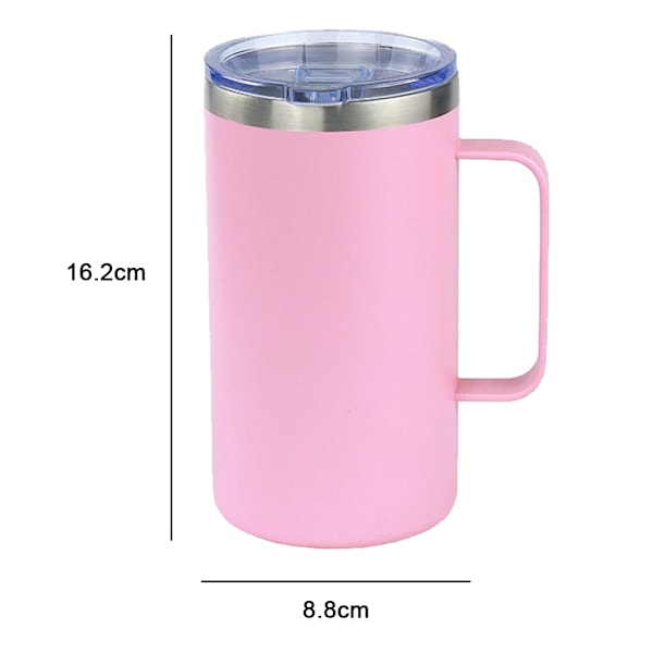 Coffee Mug with Lid, Vacuum Insulated Travel Tumbler with