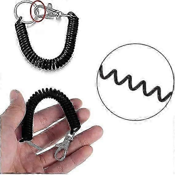 Stretchable Spiral Keychain, 2 Pcs Coil Keychain Stretchable Key Ring with Clip, Safety Spring Key Holder with Carabiner