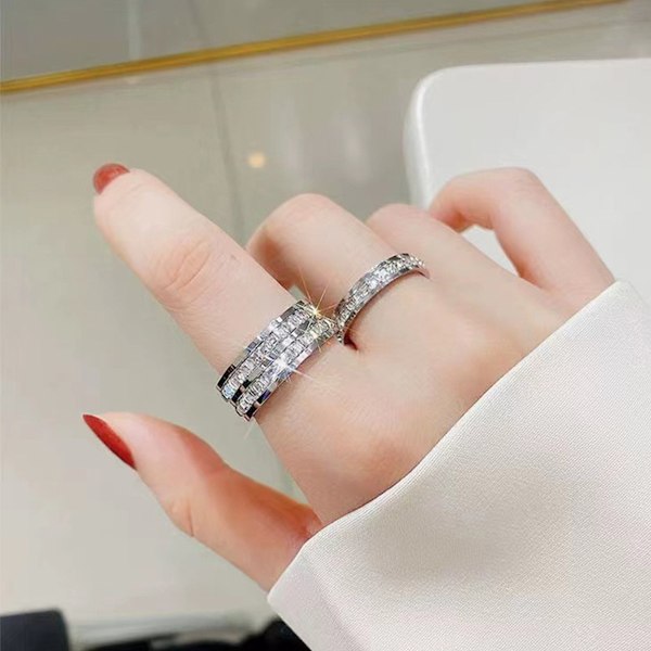 4 mm Titanium Evighedsring til Kvinder med Kubisk Zirkonia - Jubilæums- og Forlovelsesring - Størrelse 5-8