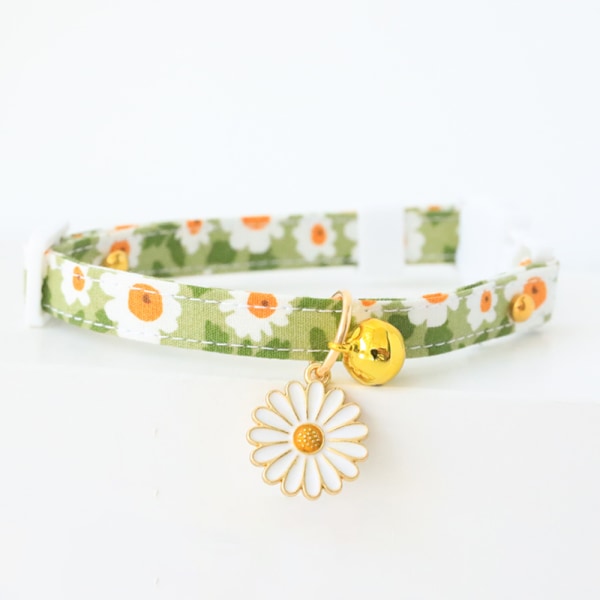 Gul hundedesign blå Daisy hundekrave