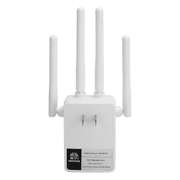 2,4 GHz 300 Mbps Trådlös Repeater 4 Externa Antenner WiFi Räckviddsförlängare ZF-3Z06 100-240VUS-kontakt