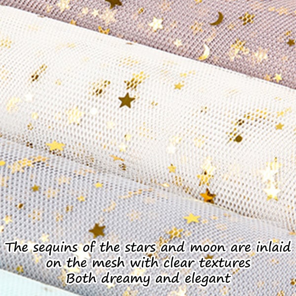 Stjärna Mån Nät Mesh Blomsterpapper, 1 Rulle Blomsterbutik Tillbehör Blombukett Inpackningspapper Blomstertillbehör för Färska Blommor, DIY Hantverk, 48cm