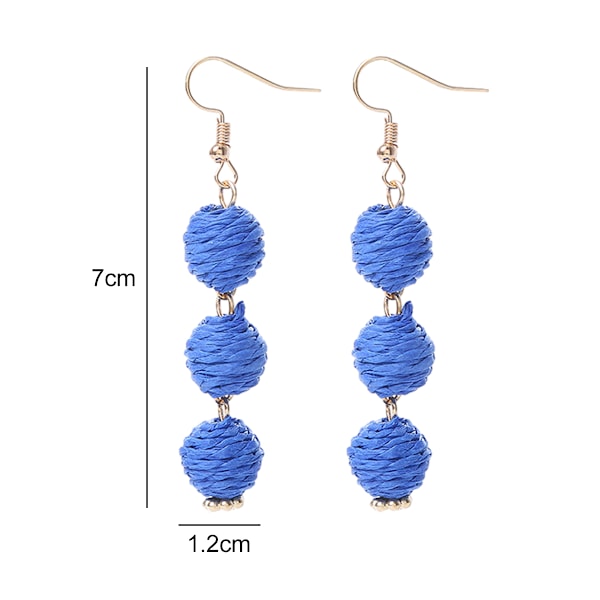 2 par Modeøreringe Raffia Drop Øreringe Boho Dangly Øreringe til Kvinder Piger Sommer Strand Smykker