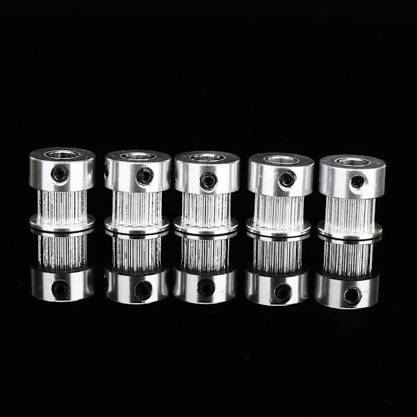 5 st GT2 16 Tänder 5mm Hål Aluminium Synkroniseringsremsskiva För 3D-skrivare CNC