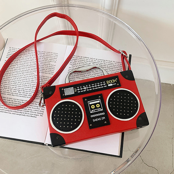 Retro radio-inspirerad väska, elegant PU-kvällväska, exklusivt för kvinnor