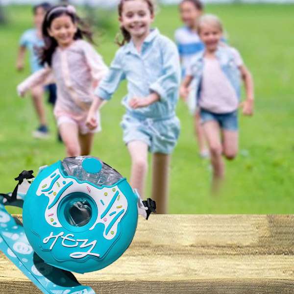 380ml Donut Vattenflaska med Sugrör för Barn, Småbarns Dricksflaska för Utomhus och Skola