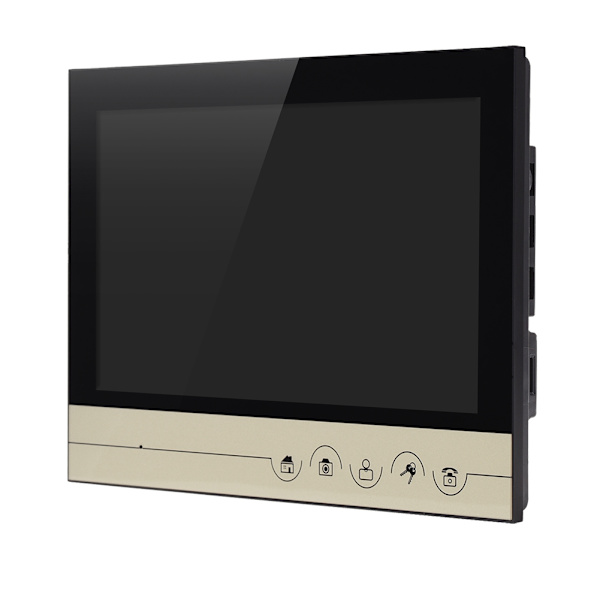 100-240V 9 tums Färg LCD Videodörrtelefon Dörrklocka Nattseende Kamera Hem Guld AU