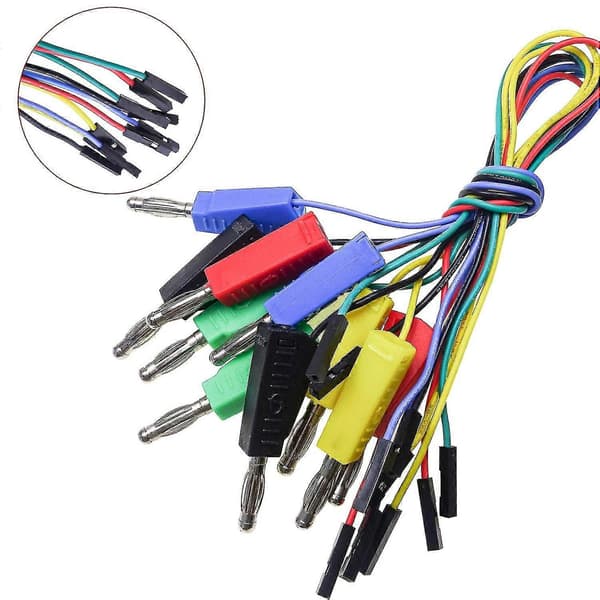 Goupchn Stabelbare bananstik til breadboard, han-jumperkabler, bløde fleksible silikone testledninger til elektrisk testning P1530