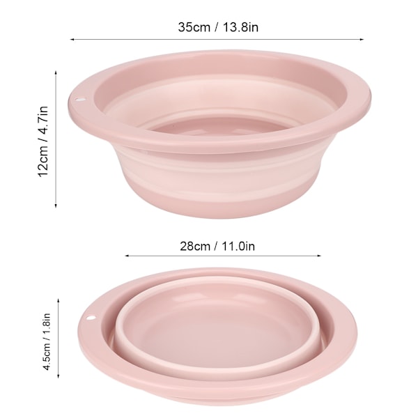 Husbords Foldbar Vaskeskål Rejseskål til Hjem Køkken Udendørs Camping Pink
