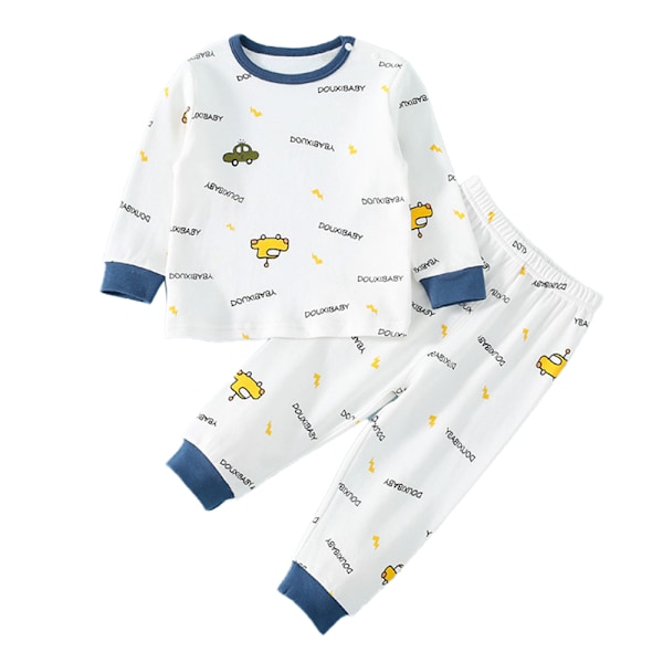 Bomulls vår- och höstpyjamas för barn, långärmad, set med hemmakläder för bebisar