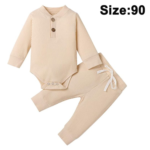 Nyfödda Babyflicka Pojke Höstkläder Outfits Långärmad Stickad Bomullsromper & Byxor Spädbarn Vinterset